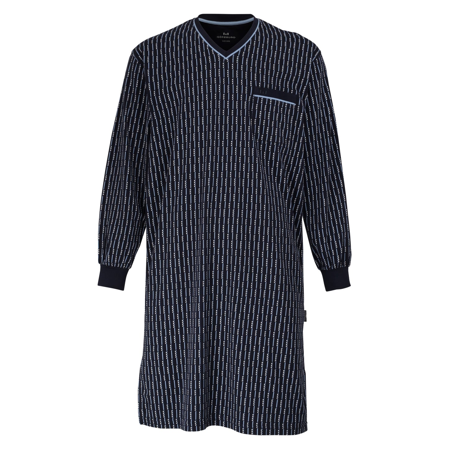 Gotzburg Herennachthemd 452010 Kleur 635 Blauw