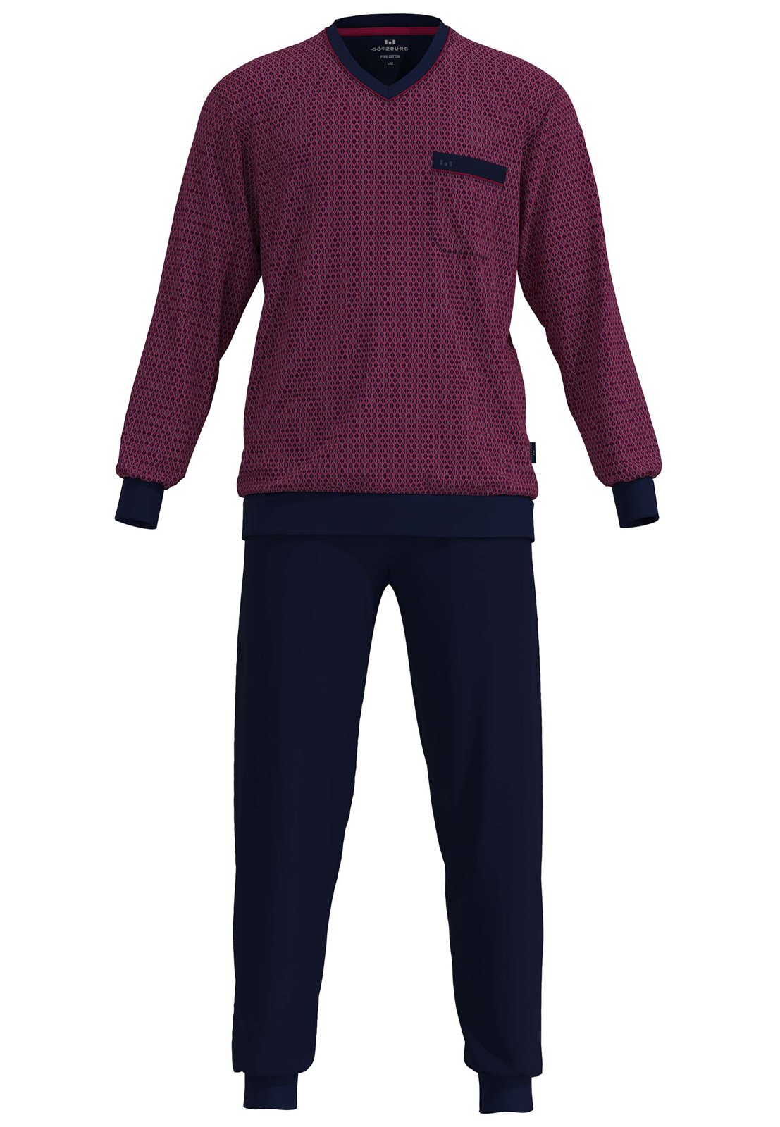 Gotzburg HerenPyjama 452335 435 Rood