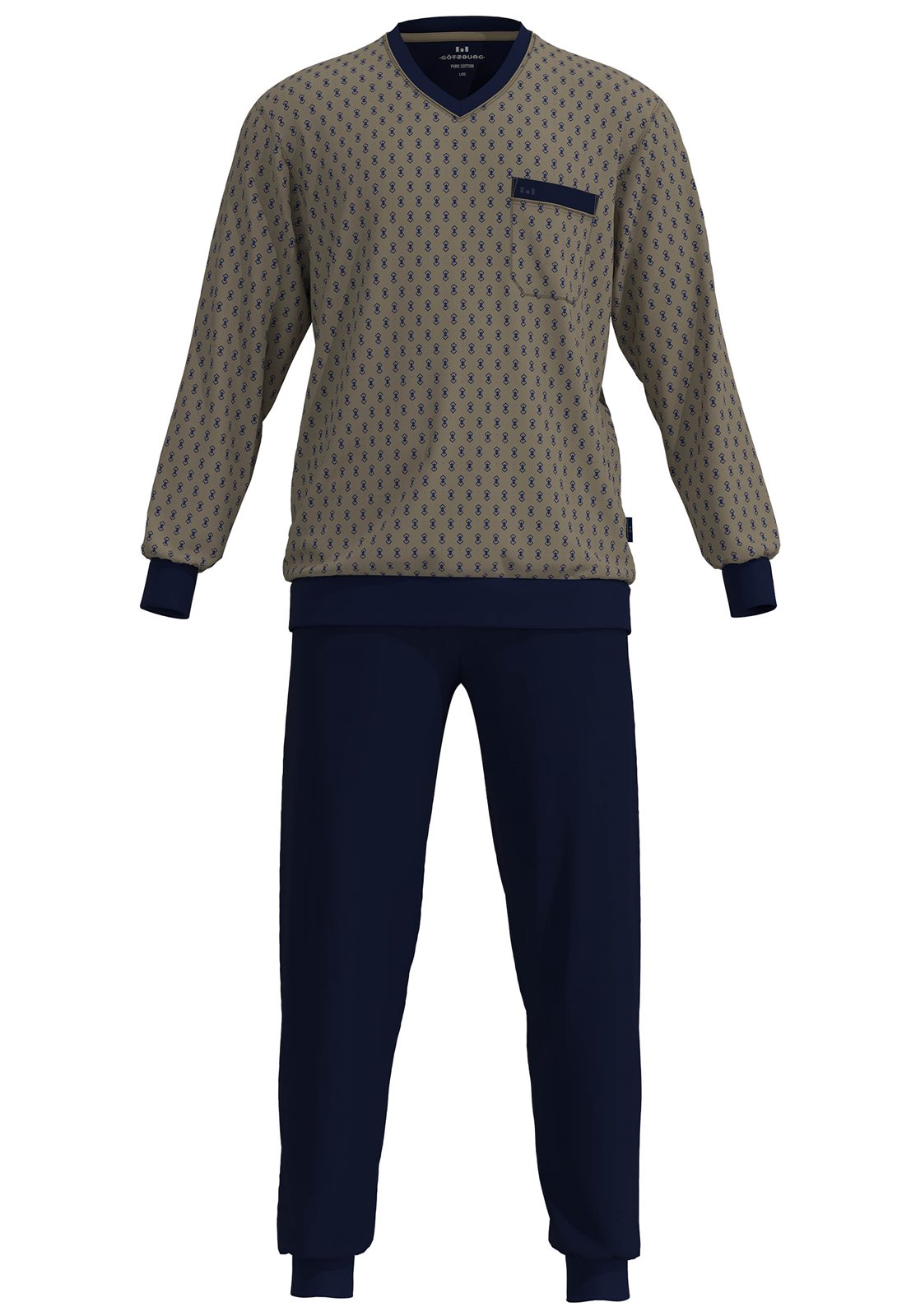 Gotzburg HerenPyjama 452336 525 Bruin