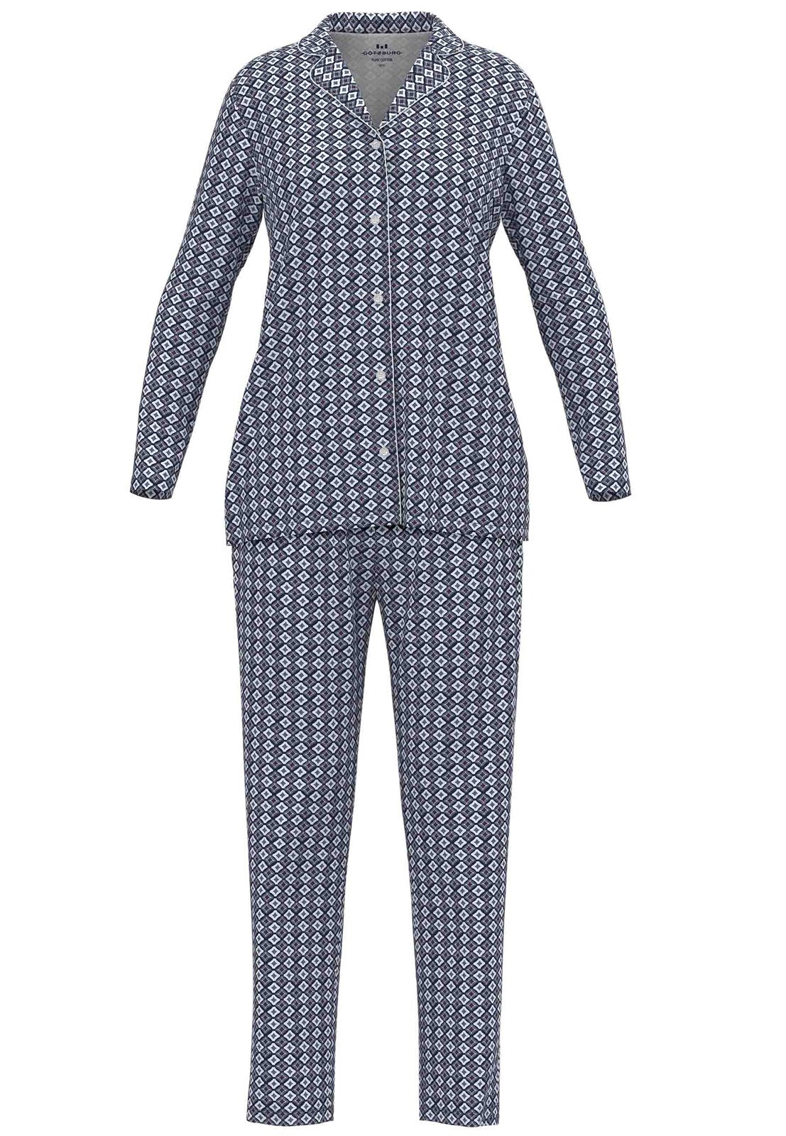 Gotzburg Pyjama 250259 625 Blauw print